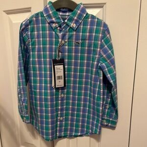Vineyard Vines Kids Blue Plaid Shirt